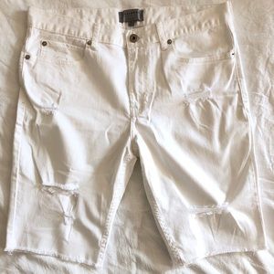 White Bullhead Jean Shorts